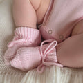 Scalloped Baby Booties – Rosewater