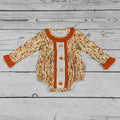 Baby Girl Pumpkin Bow Appliqué Bubble