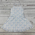 Flower Bow Print Girls Athletic Dress