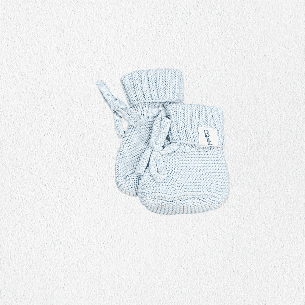 Knit Tie Booties - Sky: Sky / 0-3M