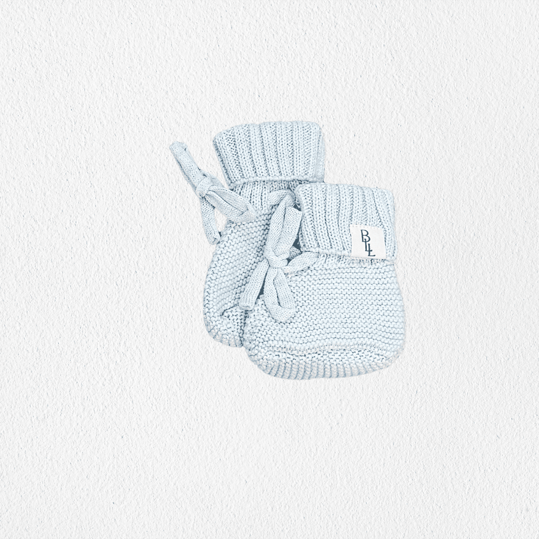 Knit Tie Booties - Sky: Sky / 0-3M