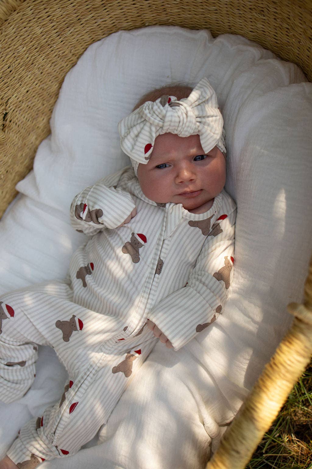 Bamboo Zip Pajamas – Santa Teddy