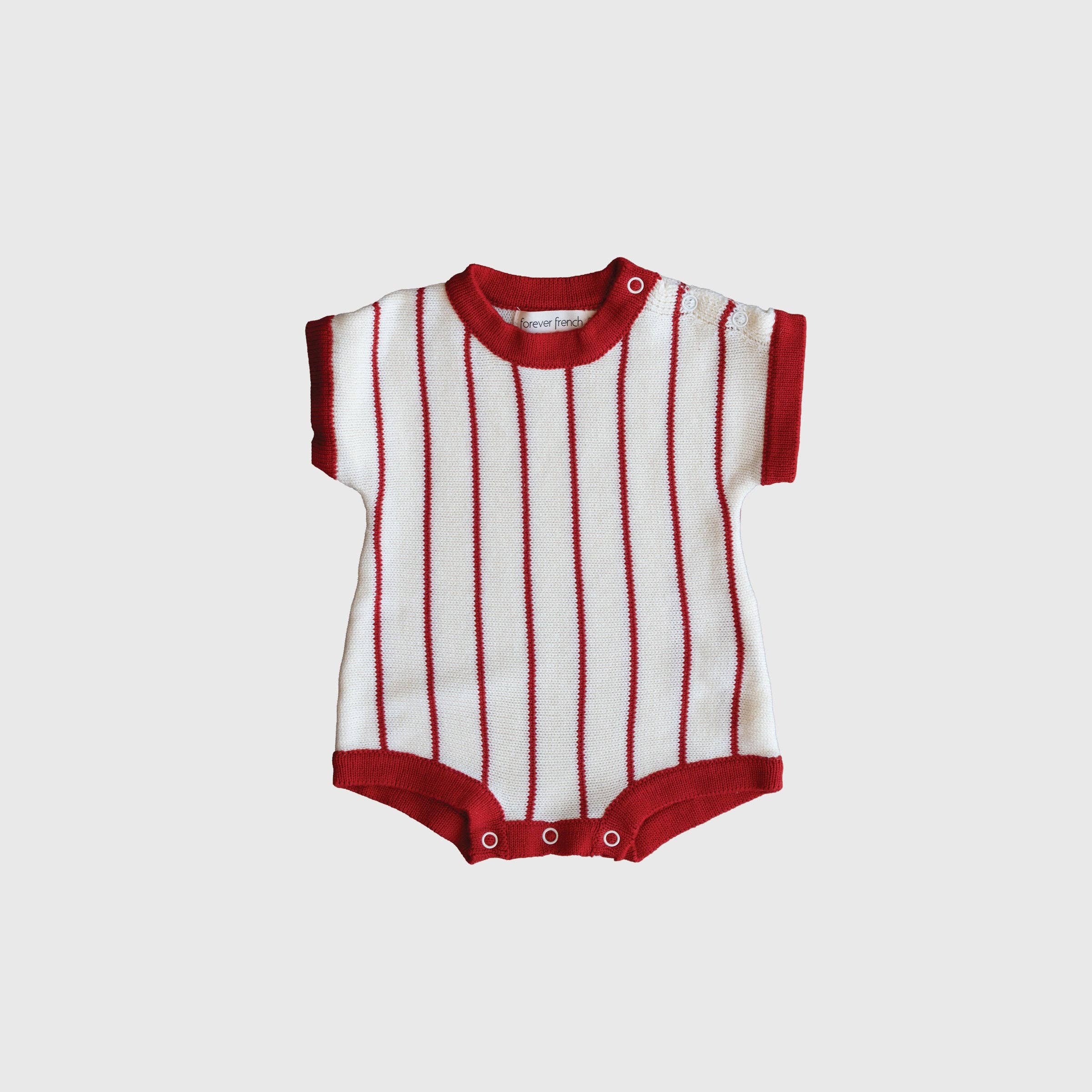 Knit Romper – Picnic Pinstripe