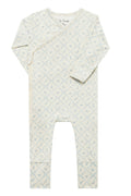Blue Lattice Bamboo Wrap Footie