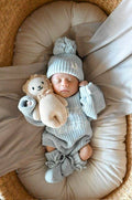 Knit Tie Booties - Sky: Sky / 0-3M
