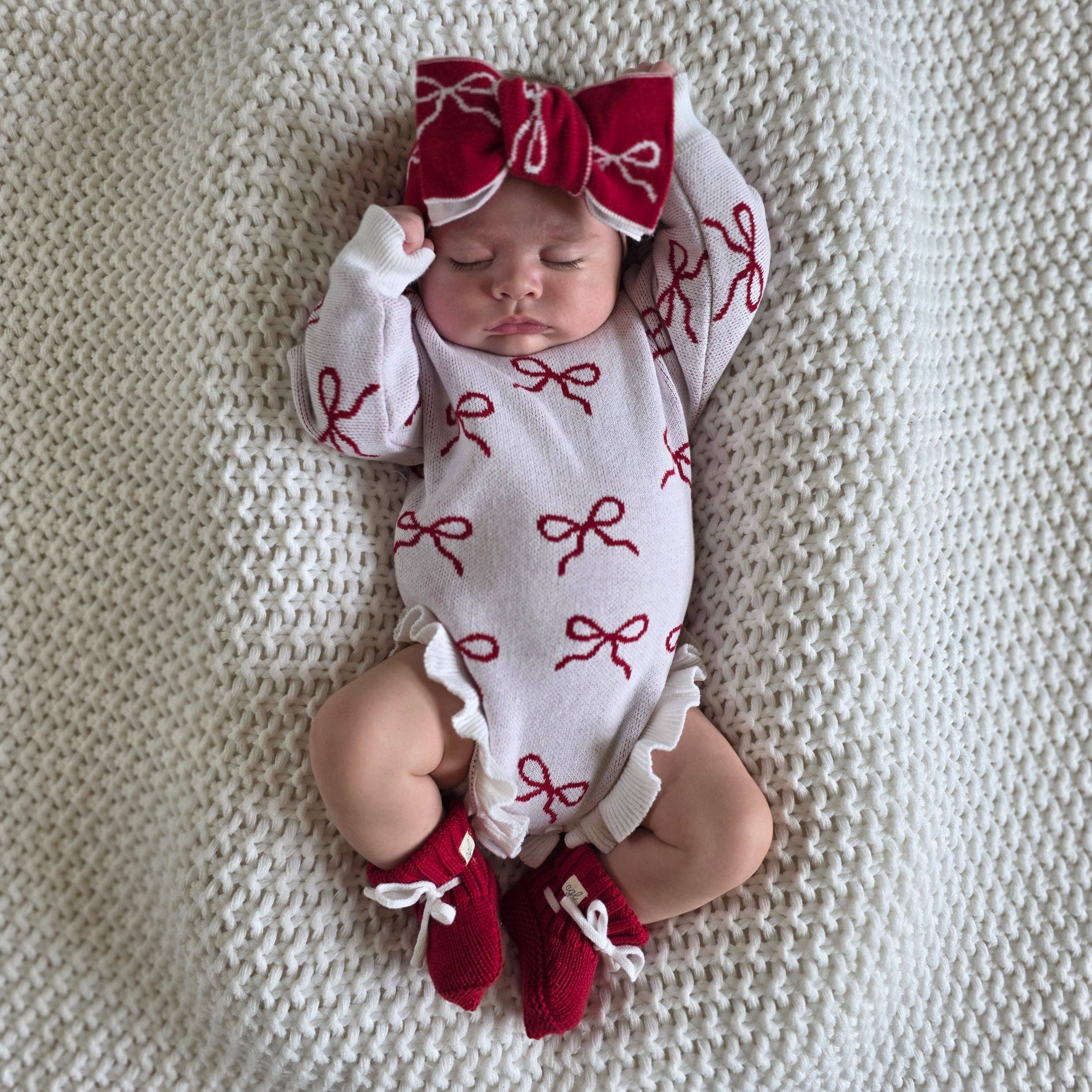 Ruffle Romper – Red Bows