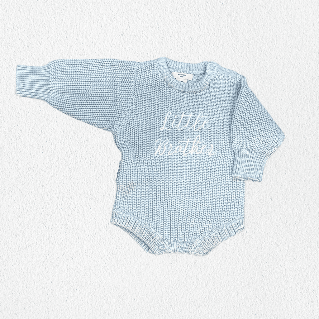 Sibling Announcement Romper - Little Brother: Sky / NB / Little Brother