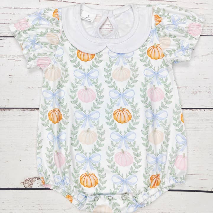 Baby Bow Pumpkin Print Bubble